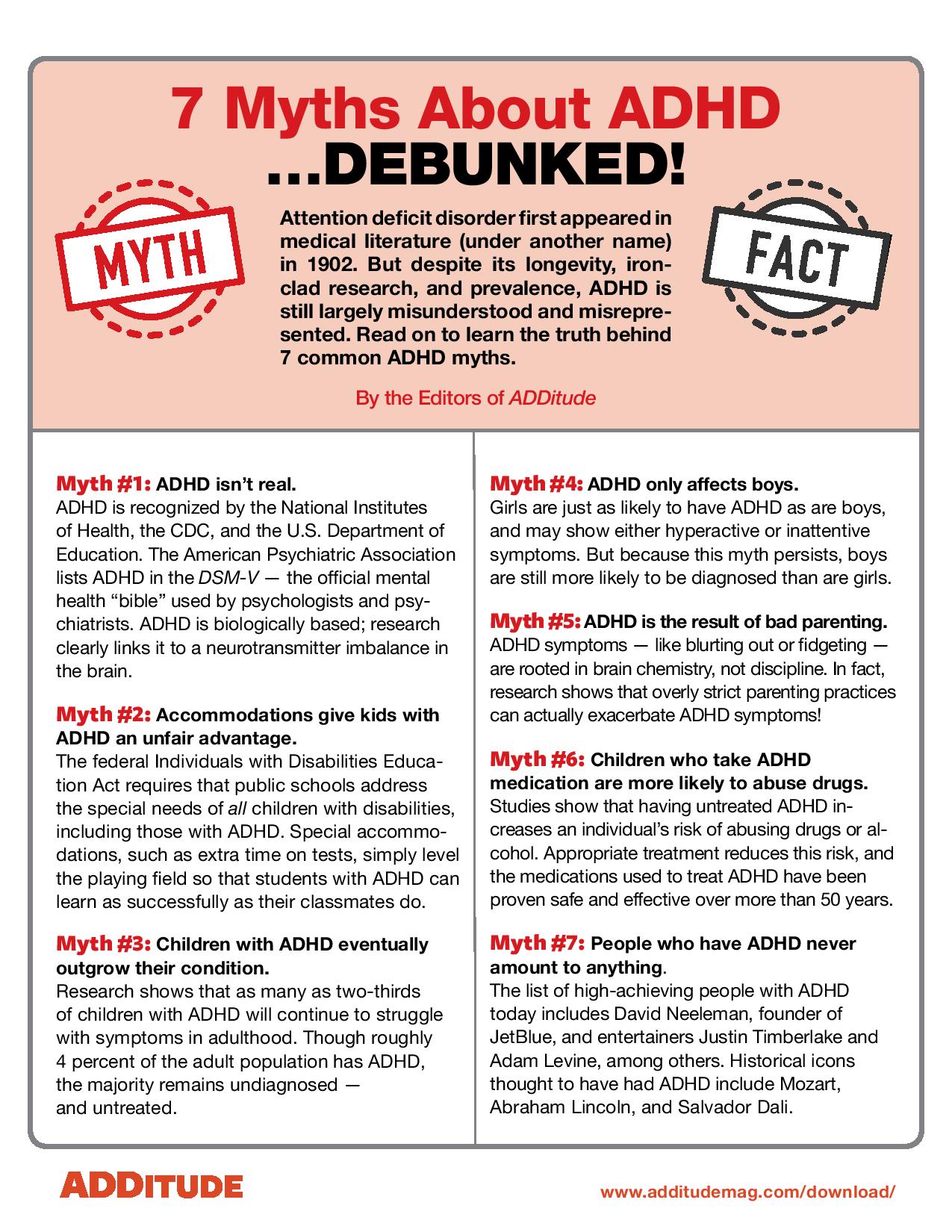 7 Myths About ADHD Debunked page 001